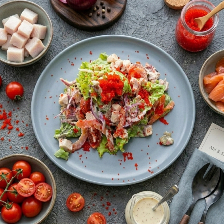 Салат с копченой курицей и шампиньонами